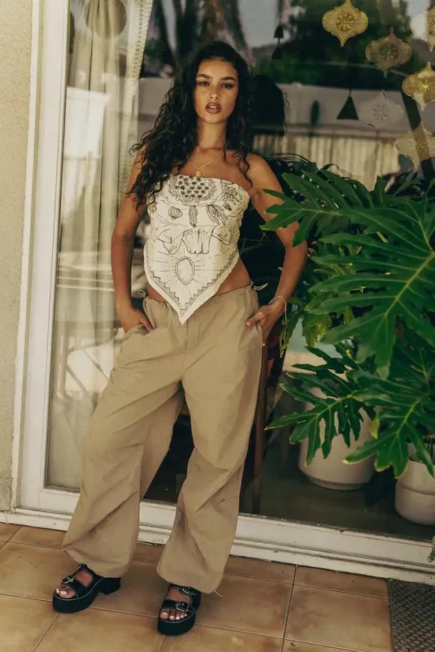 Bohme Pants Charlie Parachute Pants In Khaki 8211 FINAL SALE Khaki 8211 Women Bohme Pants Charlie Parachute Pants In Khaki 8211 FINAL SALE Khaki 8211 Women