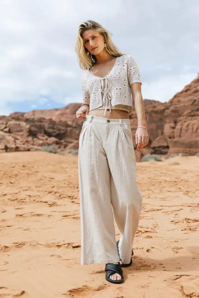 Bohme Pants Delaney Wide Leg Pants Oatmeal 8211 Women