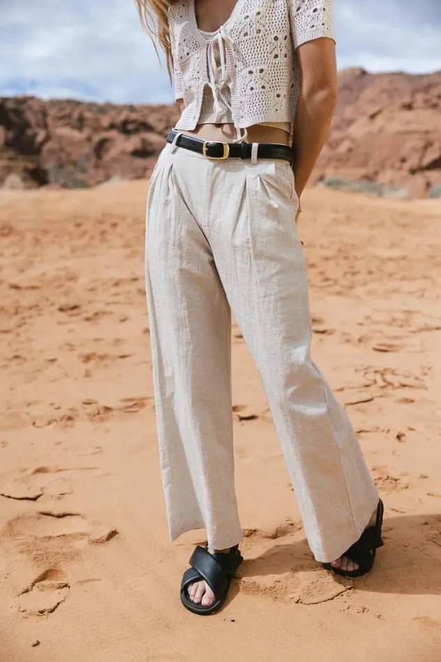 Bohme Pants Delaney Wide Leg Pants Oatmeal 8211 Women