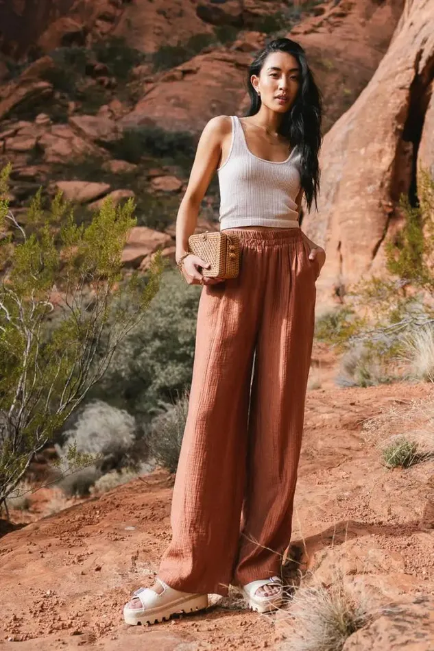 Bohme Pants Jennilyn Pants In Terracotta Terracotta 8211 Women