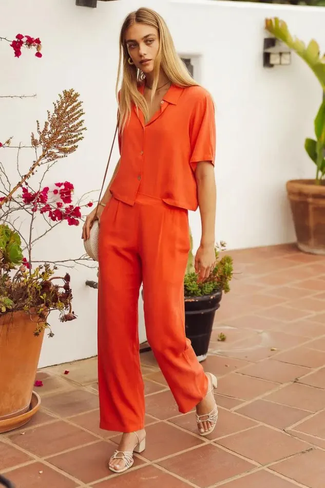 Bohme Sets Cambria Straight Leg Pants Red 8211 Women