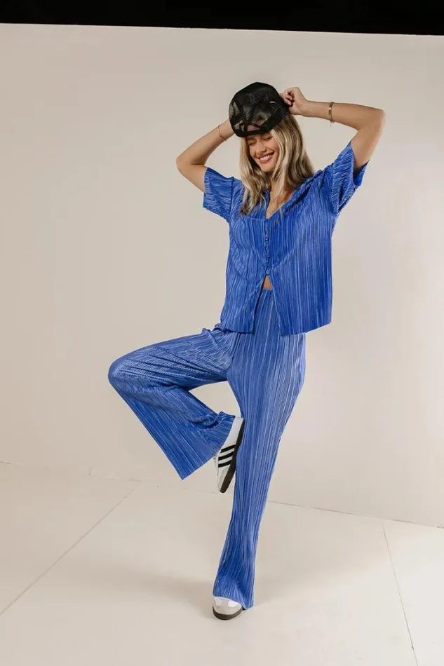 Bohme Sets Clara Ribbed Pants In Blue Blue 8211 Women