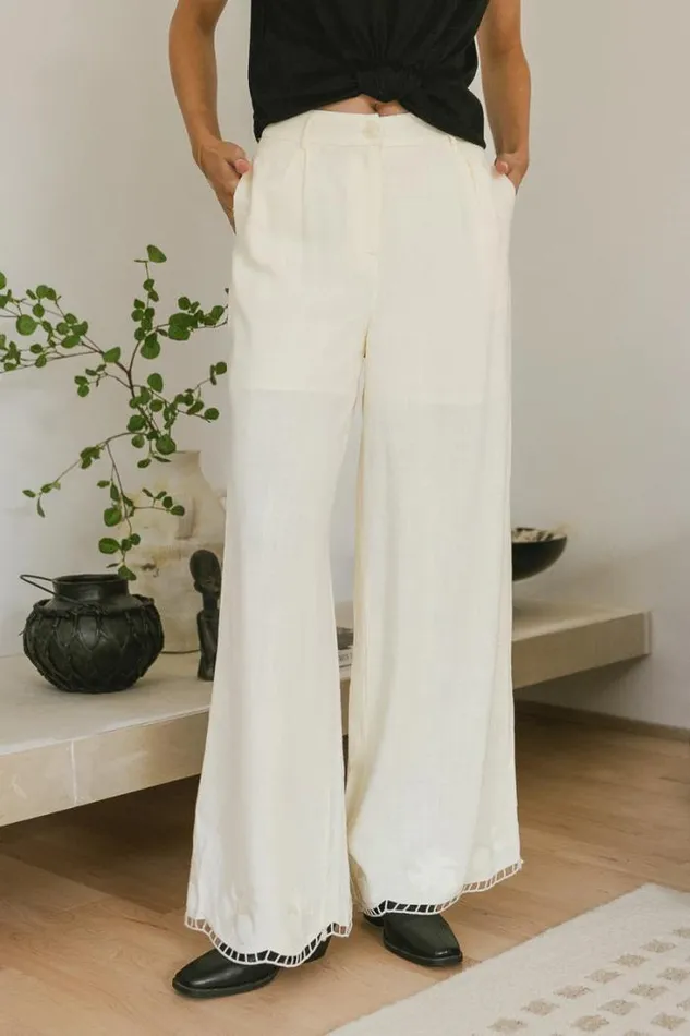 Bohme Sets Katniss Embroidered Pants In Cream Cream 8211 Women