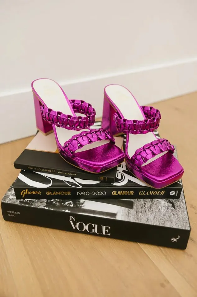 Bohme Shoes Zenda Metallic Platform Heels 8211 FINAL SALE Pink 8211 Women
