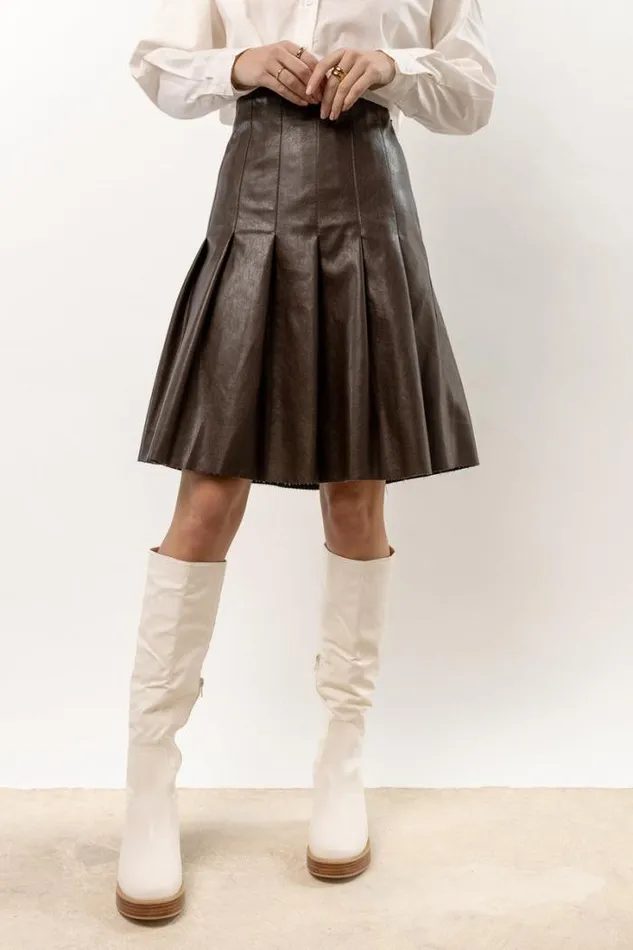 Bohme Skirts Adrian Midi Skirt 8211 FINAL SALE Brown 8211 Women
