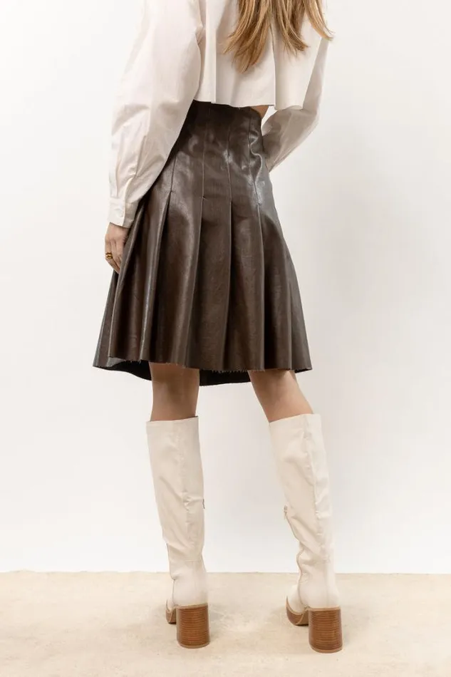 Bohme Skirts Adrian Midi Skirt 8211 FINAL SALE Brown 8211 Women