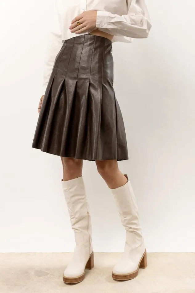 Bohme Skirts Adrian Midi Skirt 8211 FINAL SALE Brown 8211 Women