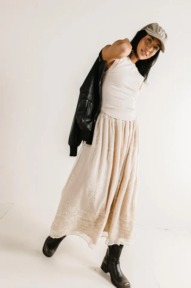 Bohme Skirts Grace Floral Tulle Skirt Champagne 8211 Women