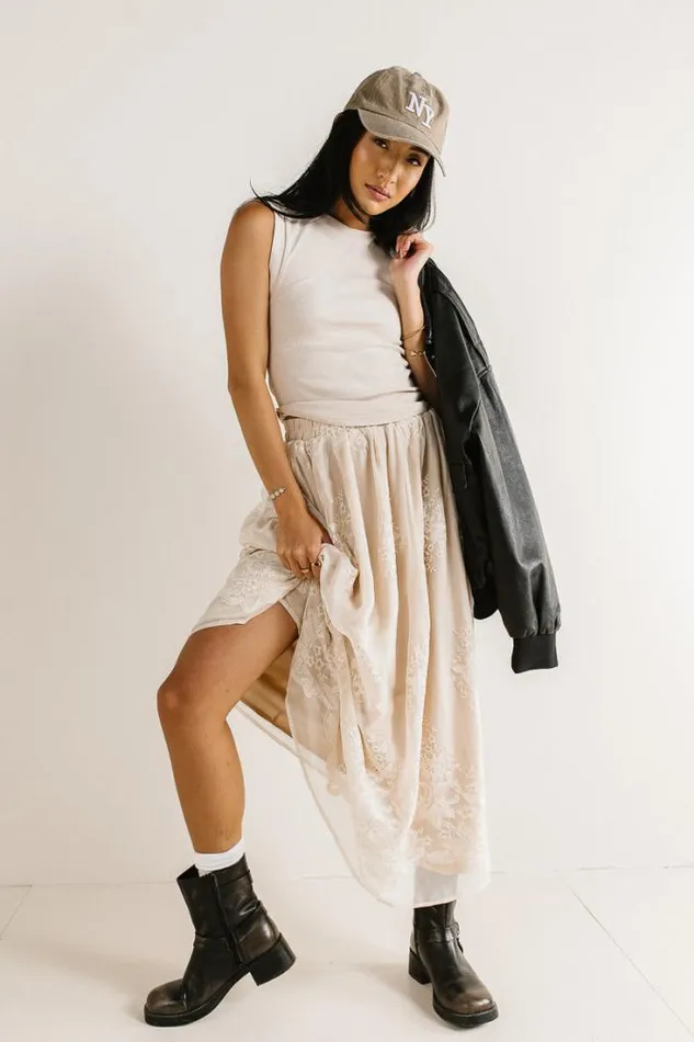 Bohme Skirts Grace Floral Tulle Skirt Champagne 8211 Women