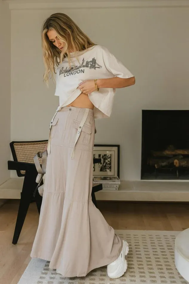 Bohme Skirts Hadlee Utility Maxi Skirt In Beige 8211 FINAL SALE Beige 8211 Women