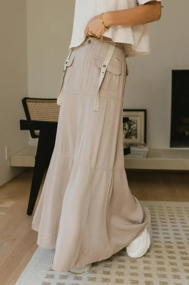 Bohme Skirts Hadlee Utility Maxi Skirt In Beige 8211 FINAL SALE Beige 8211 Women Bohme Skirts Hadlee Utility Maxi Skirt In Beige 8211 FINAL SALE Beige 8211 Women