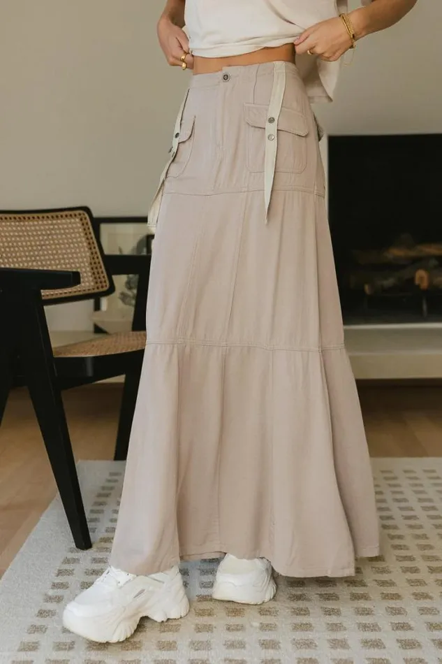 Bohme Skirts Hadlee Utility Maxi Skirt In Beige 8211 FINAL SALE Beige 8211 Women Bohme Skirts Hadlee Utility Maxi Skirt In Beige 8211 FINAL SALE Beige 8211 Women