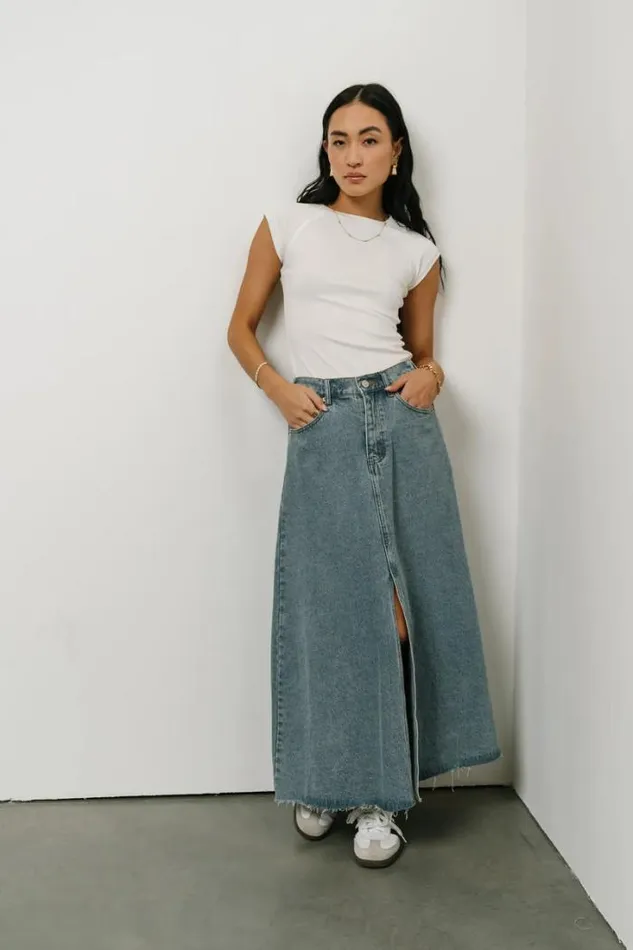Bohme Skirts Mei Denim Skirt Medium Wash 8211 Women