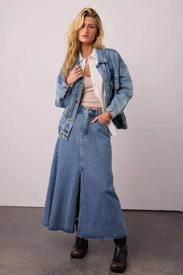 Bohme Skirts Mei Denim Skirt Medium Wash 8211 Women Bohme Skirts Mei Denim Skirt Medium Wash 8211 Women