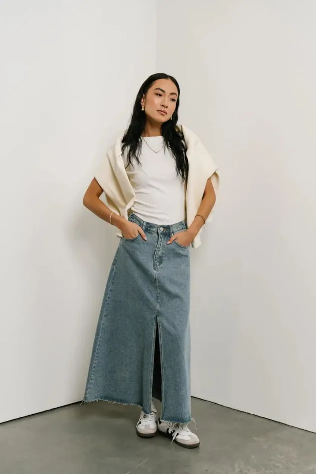 Bohme Skirts Mei Denim Skirt Medium Wash 8211 Women Bohme Skirts Mei Denim Skirt Medium Wash 8211 Women
