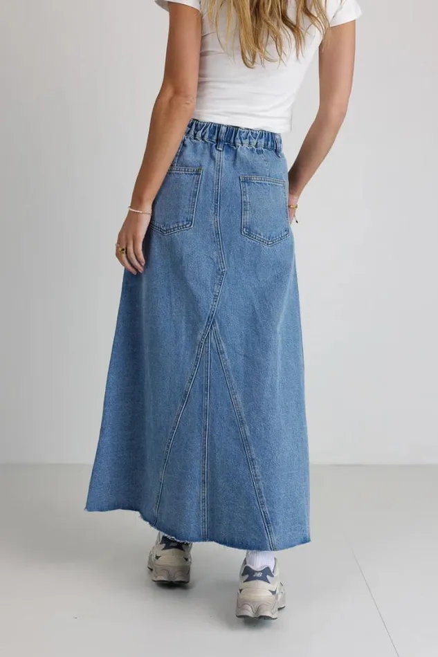Bohme Skirts Mei Denim Skirt Medium Wash 8211 Women Bohme Skirts Mei Denim Skirt Medium Wash 8211 Women