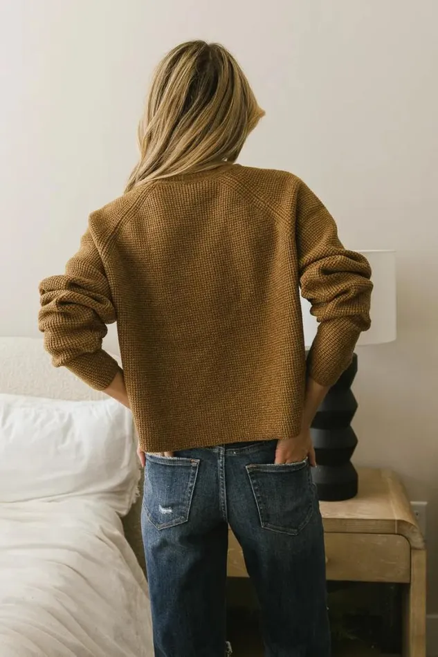 Bohme Sweaters Gemma Waffle Knit Sweater In Brown Brown 8211 Women