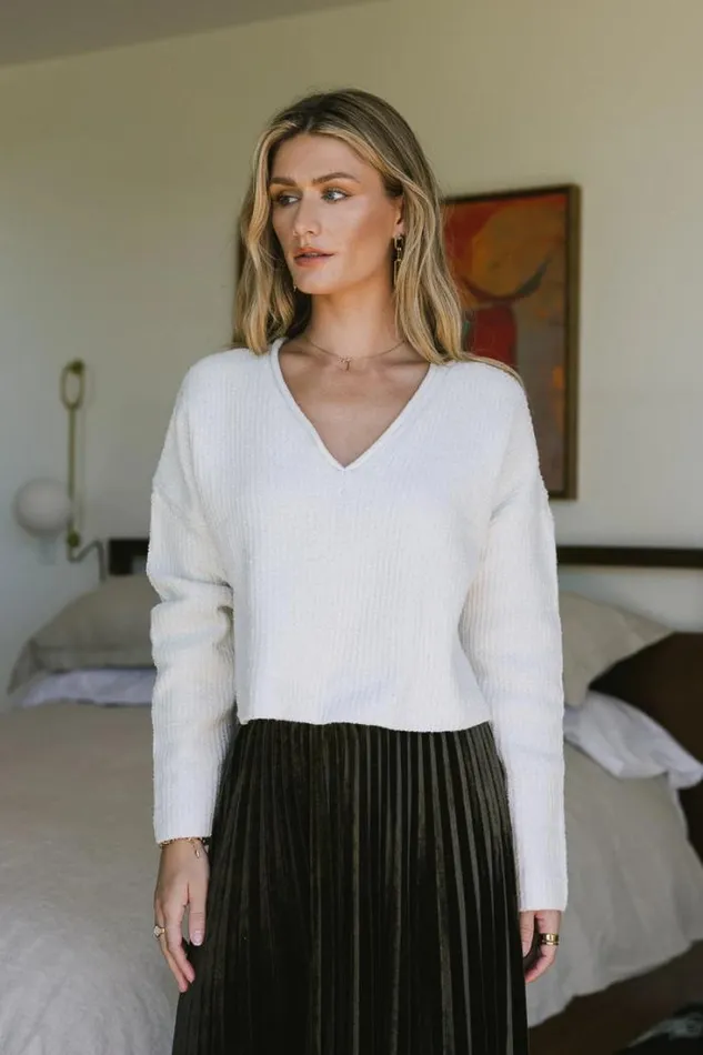 Bohme Sweaters Lyra VNeck Sweater In Cream 8211 FINAL SALE Cream 8211 Women Bohme Sweaters Lyra VNeck Sweater In Cream 8211 FINAL SALE Cream 8211 Women