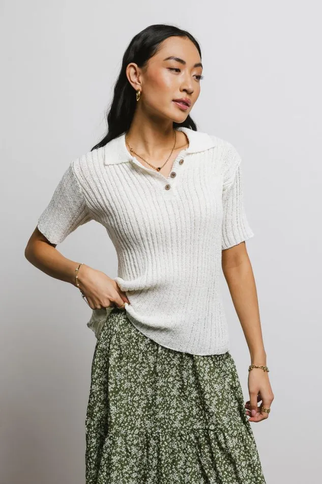 Bohme Sweaters Millie Knit Sweater Top In Off White Off White 8211 Women