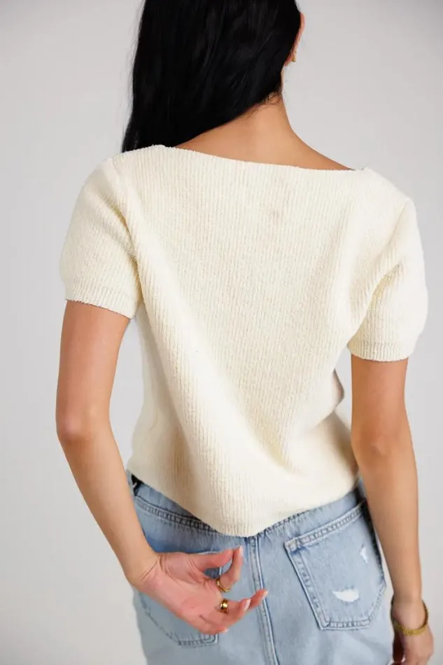 Bohme Sweaters Polly Cut Out Sweater Top Ivory 8211 Women