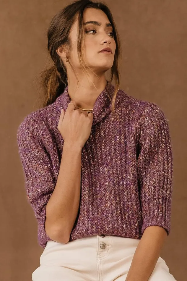 Bohme Sweaters Vero Moda Brie Short Sleeve Sweater In Purple 8211 FINAL SALE Purple 8211 Women