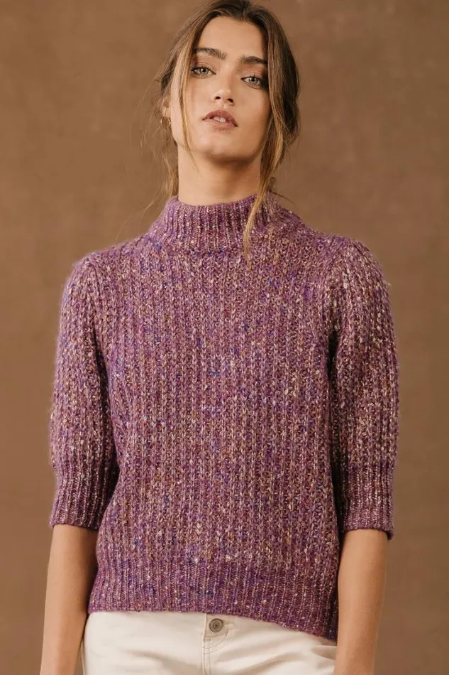 Bohme Sweaters Vero Moda Brie Short Sleeve Sweater In Purple 8211 FINAL SALE Purple 8211 Women