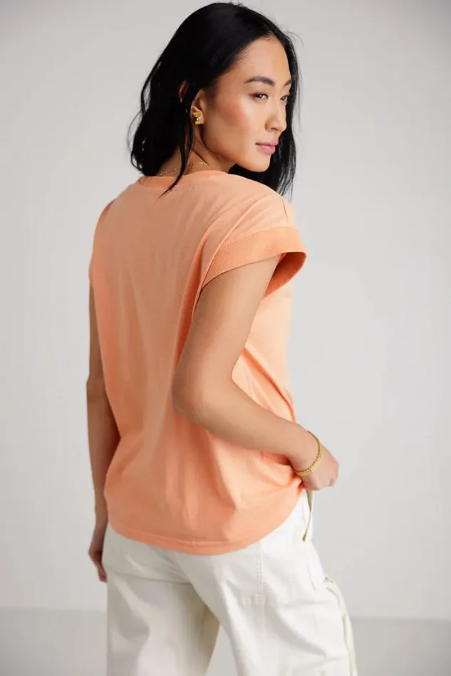 Bohme Tees and Tanks Arlo Top In Peach Peach 8211 Women Bohme Tees and Tanks Arlo Top In Peach Peach 8211 Women