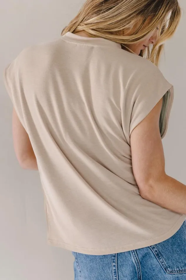 Bohme Tees and Tanks Greta Muscle Tee In Tan 8211 FINAL SALE Tan 8211 Women Bohme Tees and Tanks Greta Muscle Tee In Tan 8211 FINAL SALE Tan 8211 Women