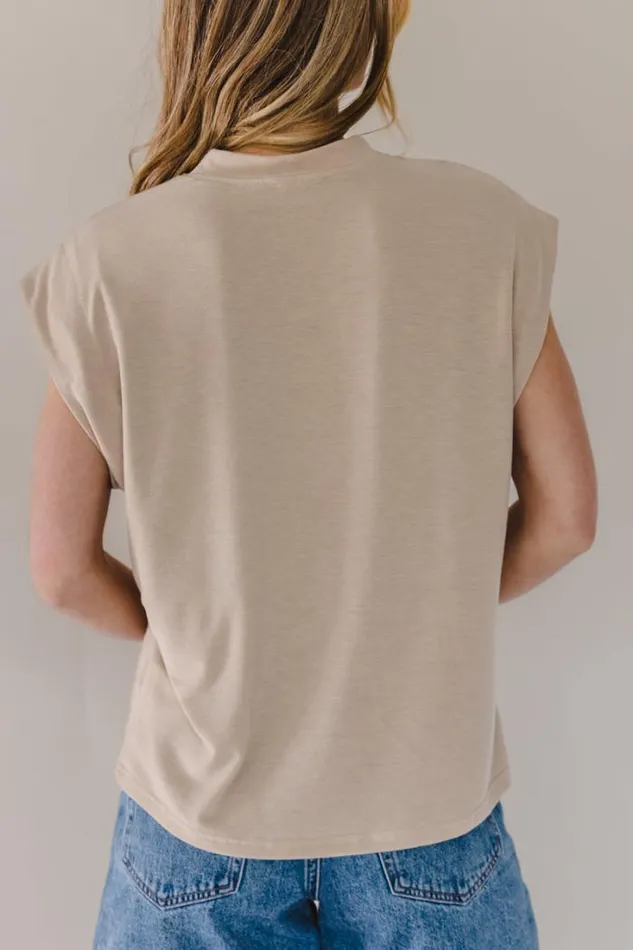 Bohme Tees and Tanks Greta Muscle Tee In Tan 8211 FINAL SALE Tan 8211 Women Bohme Tees and Tanks Greta Muscle Tee In Tan 8211 FINAL SALE Tan 8211 Women