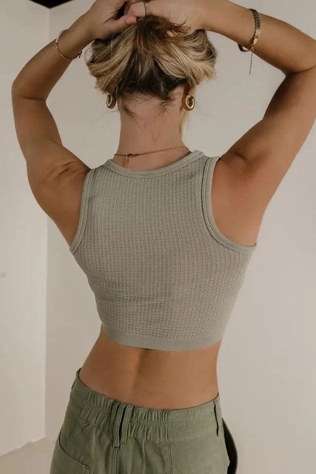 Bohme Tees and Tanks Ines Waffle Knit Tank In Moss Moss 8211 Women Bohme Tees and Tanks Ines Waffle Knit Tank In Moss Moss 8211 Women