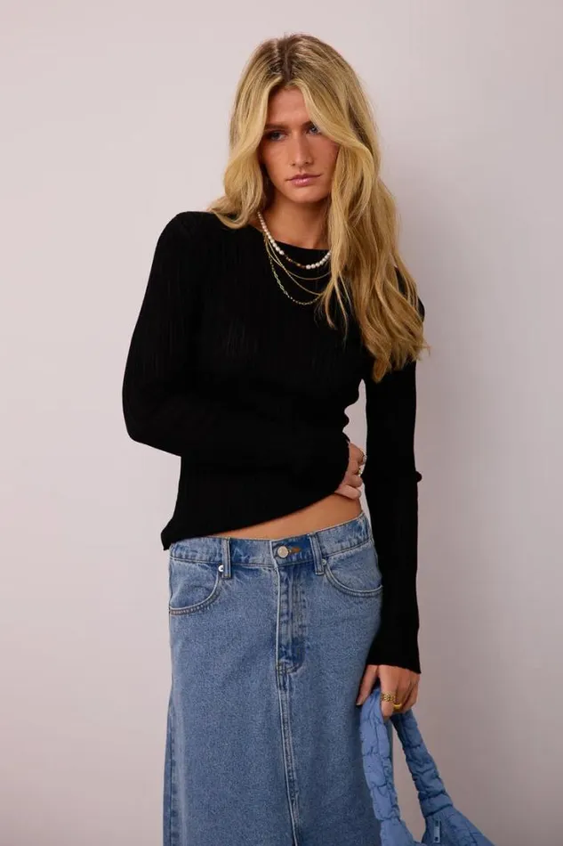 Bohme Tees and Tanks Mauryn Ribbed Top In Black Black 8211 Women