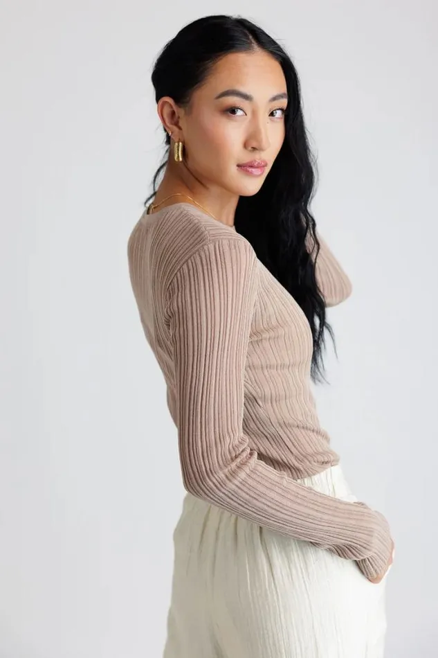 Bohme Tees and Tanks Mauryn Ribbed Top In Khaki Khaki 8211 Women Bohme Tees and Tanks Mauryn Ribbed Top In Khaki Khaki 8211 Women