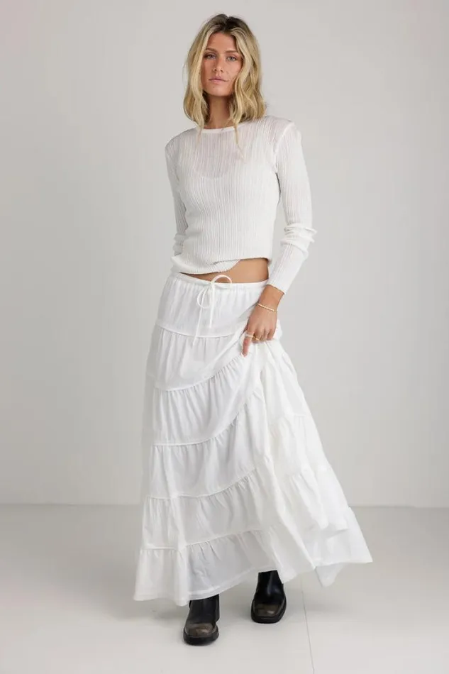 Bohme Tees and Tanks Mauryn Ribbed Top In White White 8211 Women Bohme Tees and Tanks Mauryn Ribbed Top In White White 8211 Women