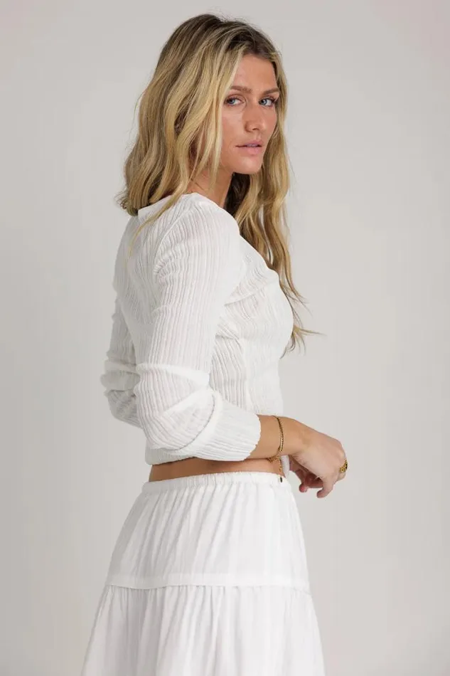 Bohme Tees and Tanks Mauryn Ribbed Top In White White 8211 Women Bohme Tees and Tanks Mauryn Ribbed Top In White White 8211 Women