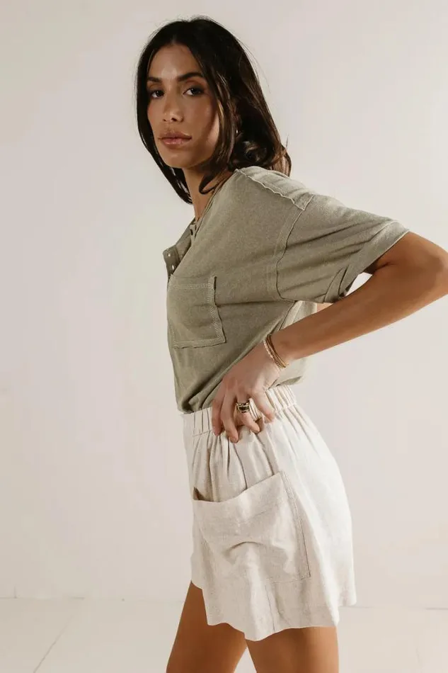 Bohme Tees and Tanks Mazzy Henley Knit Top In Sage Sage 8211 Women Bohme Tees and Tanks Mazzy Henley Knit Top In Sage Sage 8211 Women