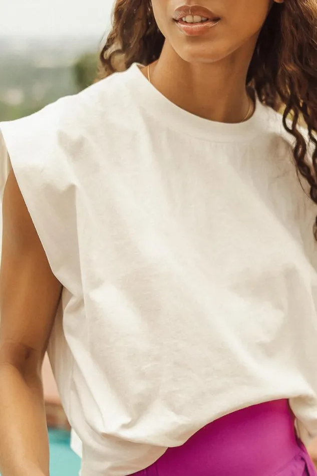 Bohme Tees and Tanks Wyatt Muscle Tee 8211 FINAL SALE White 8211 Women