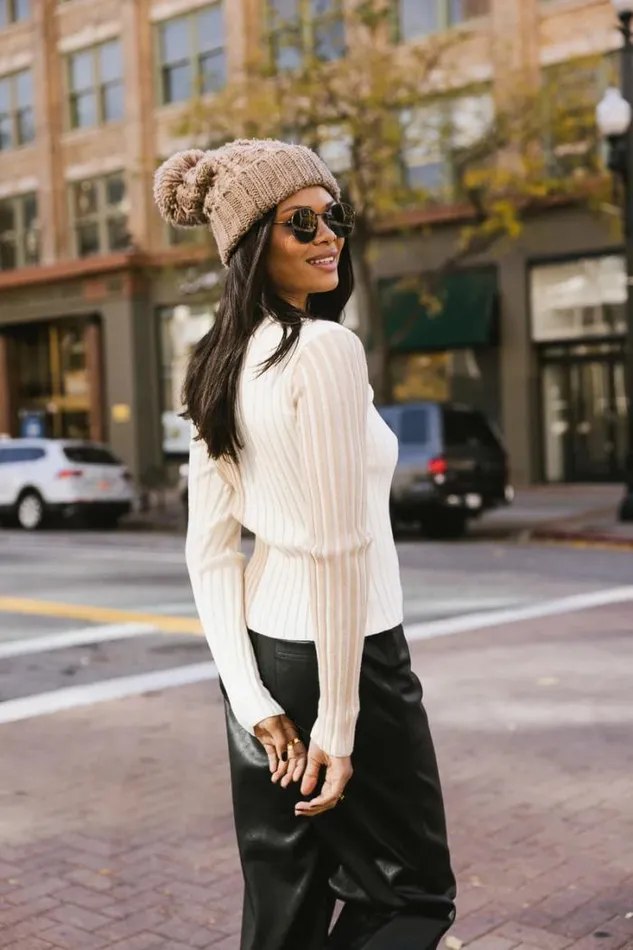 Bohme Tops Bailey Ribbed Colorblock Sweater In Cream 8211 FINAL SALE Cream 8211 Women Bohme Tops Bailey Ribbed Colorblock Sweater In Cream 8211 FINAL SALE Cream 8211 Women
