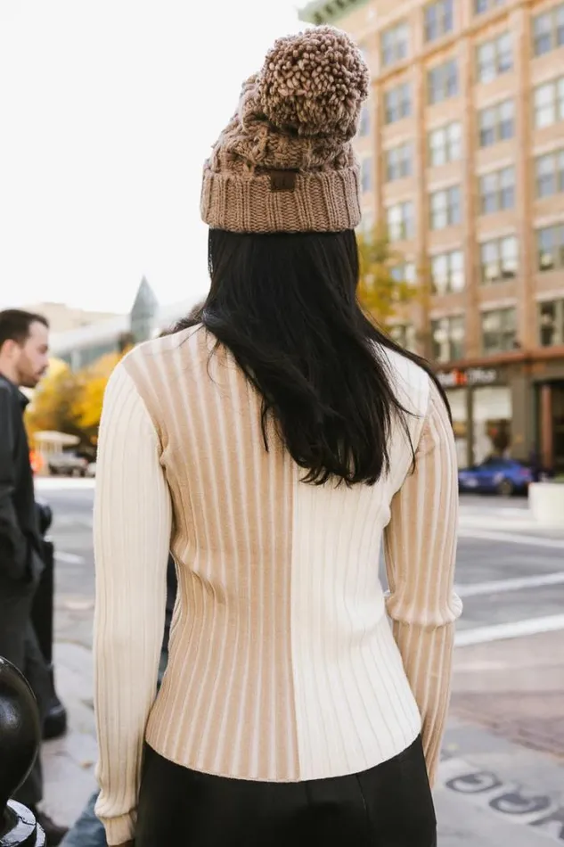 Bohme Tops Bailey Ribbed Colorblock Sweater In Cream 8211 FINAL SALE Cream 8211 Women Bohme Tops Bailey Ribbed Colorblock Sweater In Cream 8211 FINAL SALE Cream 8211 Women