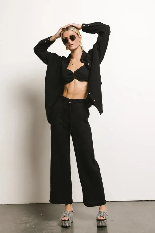 Bohme Tops Casey Button Up In Black Black 8211 Women Bohme Tops Casey Button Up In Black Black 8211 Women
