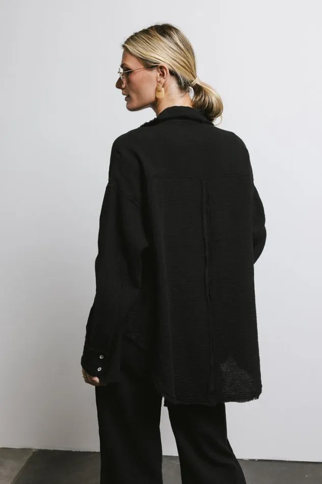 Bohme Tops Casey Button Up In Black Black 8211 Women Bohme Tops Casey Button Up In Black Black 8211 Women