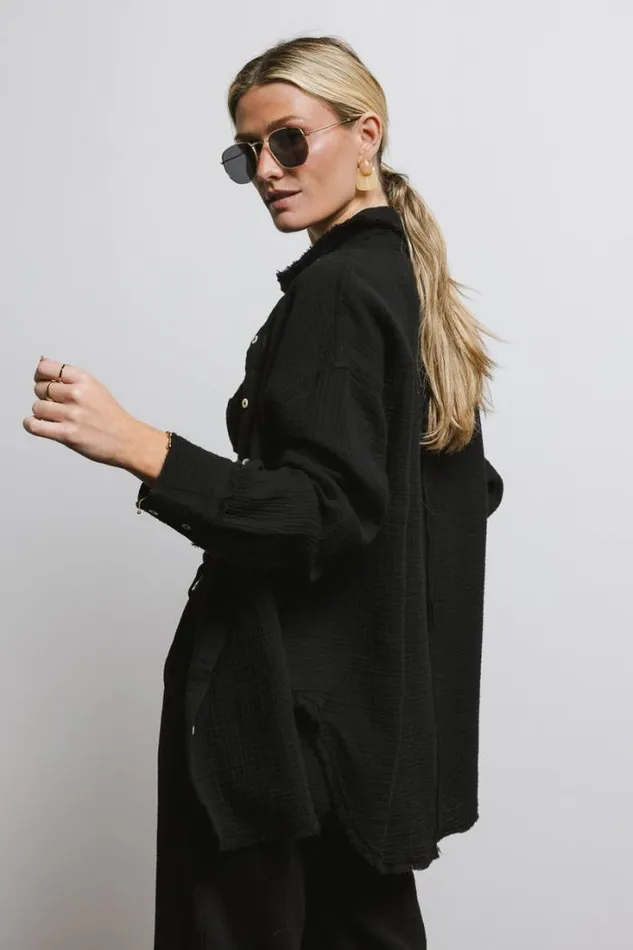 Bohme Tops Casey Button Up In Black Black 8211 Women Bohme Tops Casey Button Up In Black Black 8211 Women