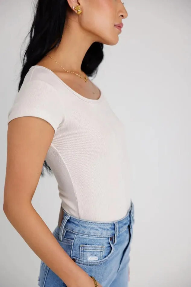 Bohme Tops Clara Square Neck Bodysuit In Bone Bone 8211 Women Bohme Tops Clara Square Neck Bodysuit In Bone Bone 8211 Women