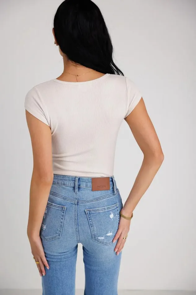 Bohme Tops Clara Square Neck Bodysuit In Bone Bone 8211 Women Bohme Tops Clara Square Neck Bodysuit In Bone Bone 8211 Women