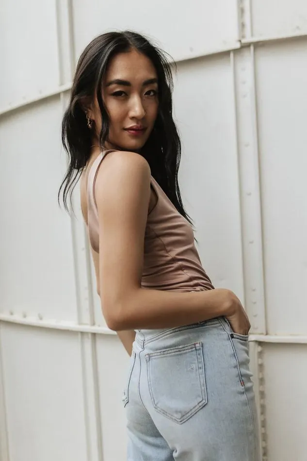Bohme Tops Dylan VNeck Bodysuit In Mauve Mauve 8211 Women Bohme Tops Dylan VNeck Bodysuit In Mauve Mauve 8211 Women