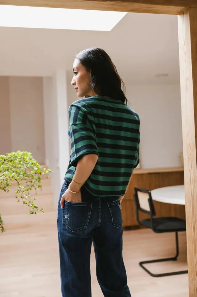 Bohme Tops Felix Striped Top In Green Green 8211 Women