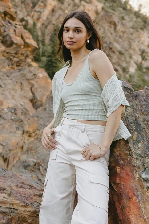 Bohme Tops Jessica Cropped Tank In Sage 8211 FINAL SALE Sage 8211 Women