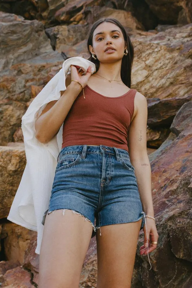 Bohme Tops Jessica Cropped Tank In Washed Cognac Washed Cognac 8211 Women