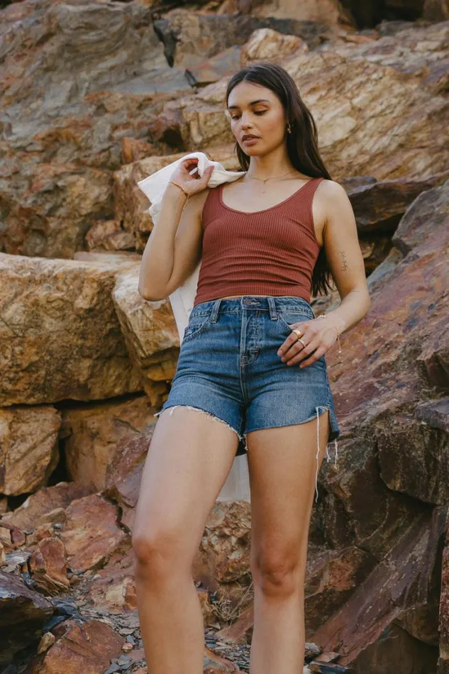 Bohme Tops Jessica Cropped Tank In Washed Cognac Washed Cognac 8211 Women Bohme Tops Jessica Cropped Tank In Washed Cognac Washed Cognac 8211 Women