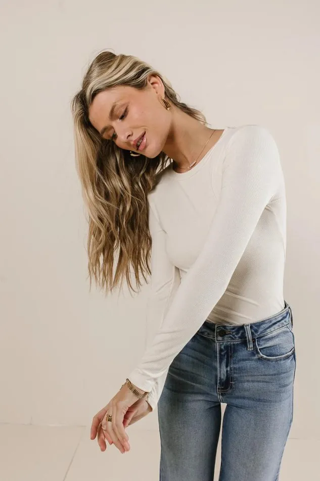 Bohme Tops Journee Ribbed Top In Cream Cream 8211 Women