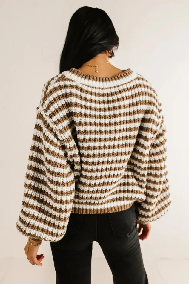 Bohme Tops Kayla Striped Sweater Taupe 8211 Women